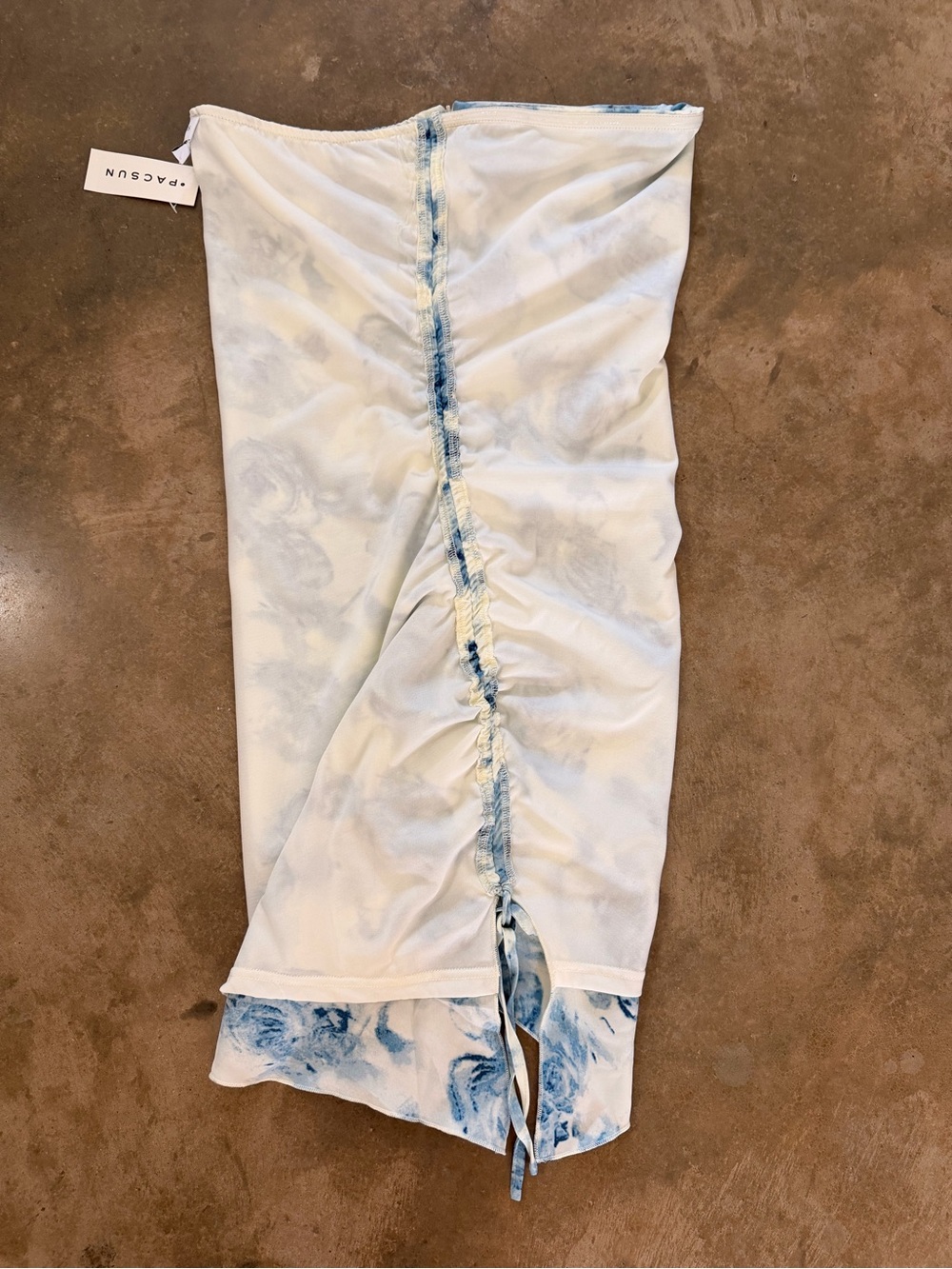 L.A. Hearts Pacsun Blue Floral Strapless Ruched Mini Dress NWT Size S - Picture 9 of 12